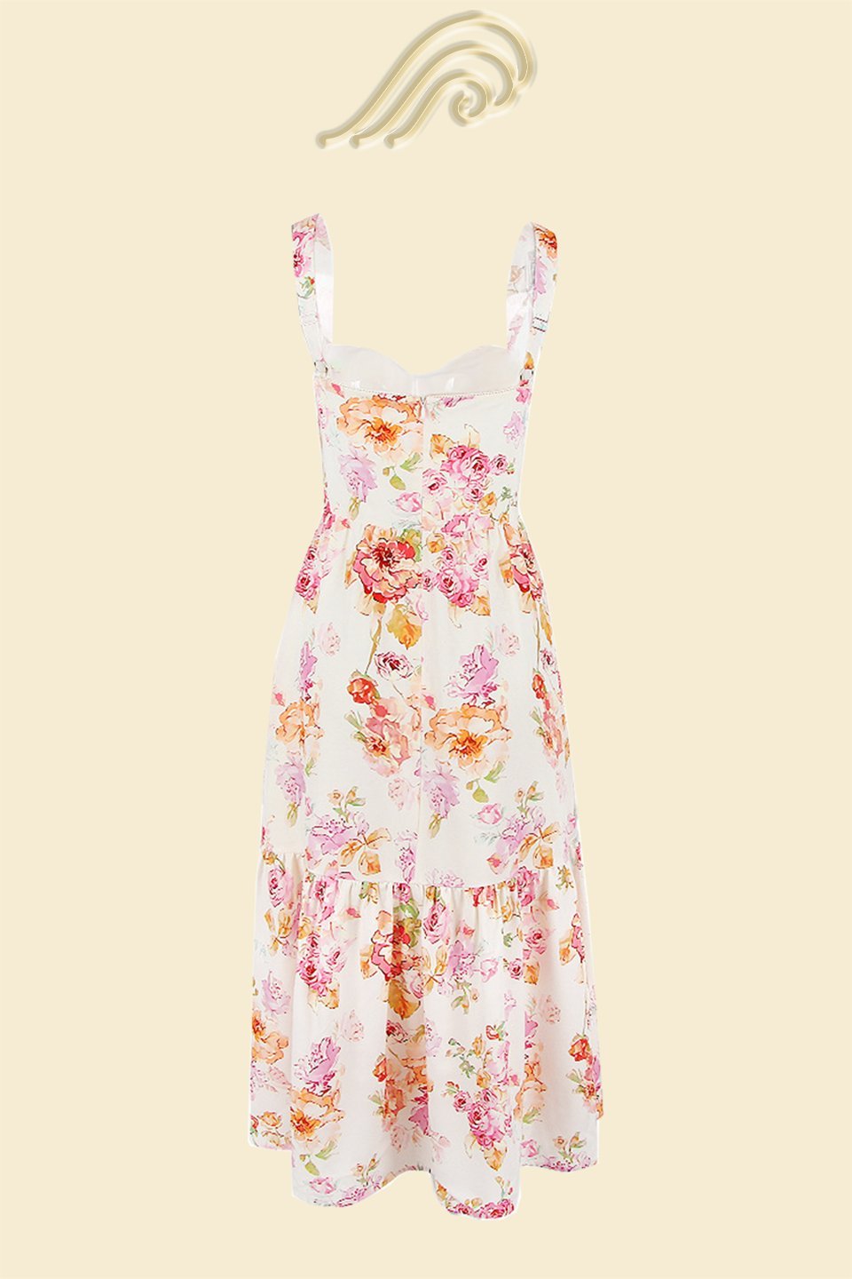 Vestido midi acampanado con estampado de Cottie