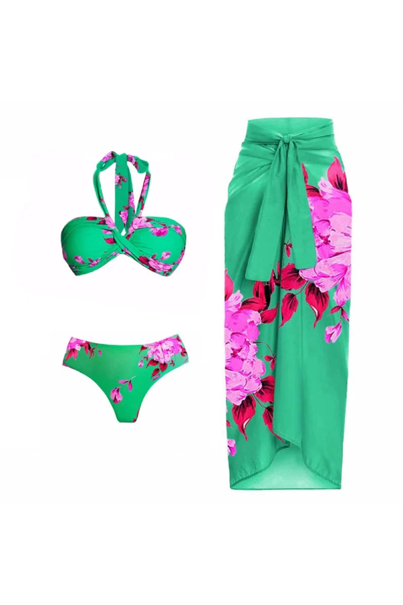 Halter Printed Sexy Bikini Set