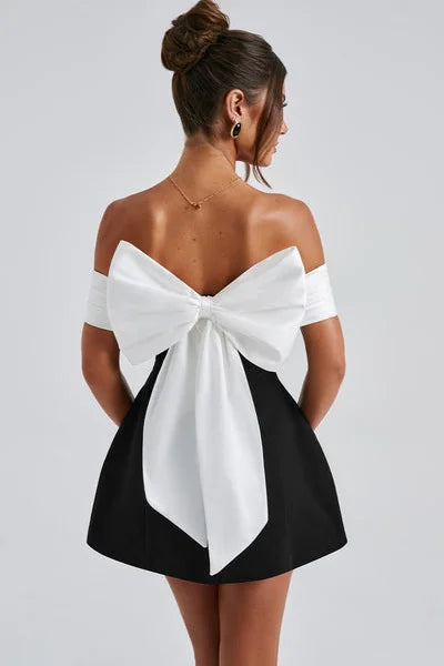 Robe mini Delta - Noir/Blanc