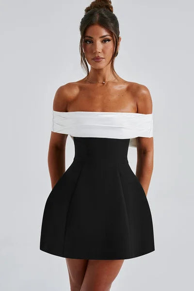 Robe mini Delta - Noir/Blanc