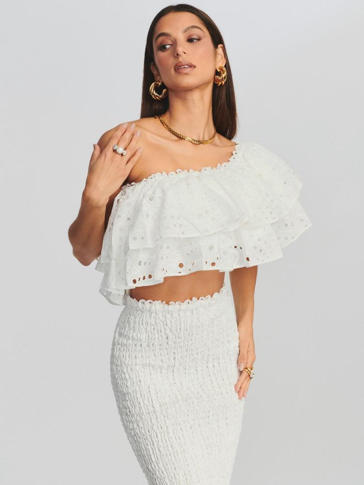 Dolly Embroidered Lace Tiered Ruffle Maxi Dress Set-Sunfere