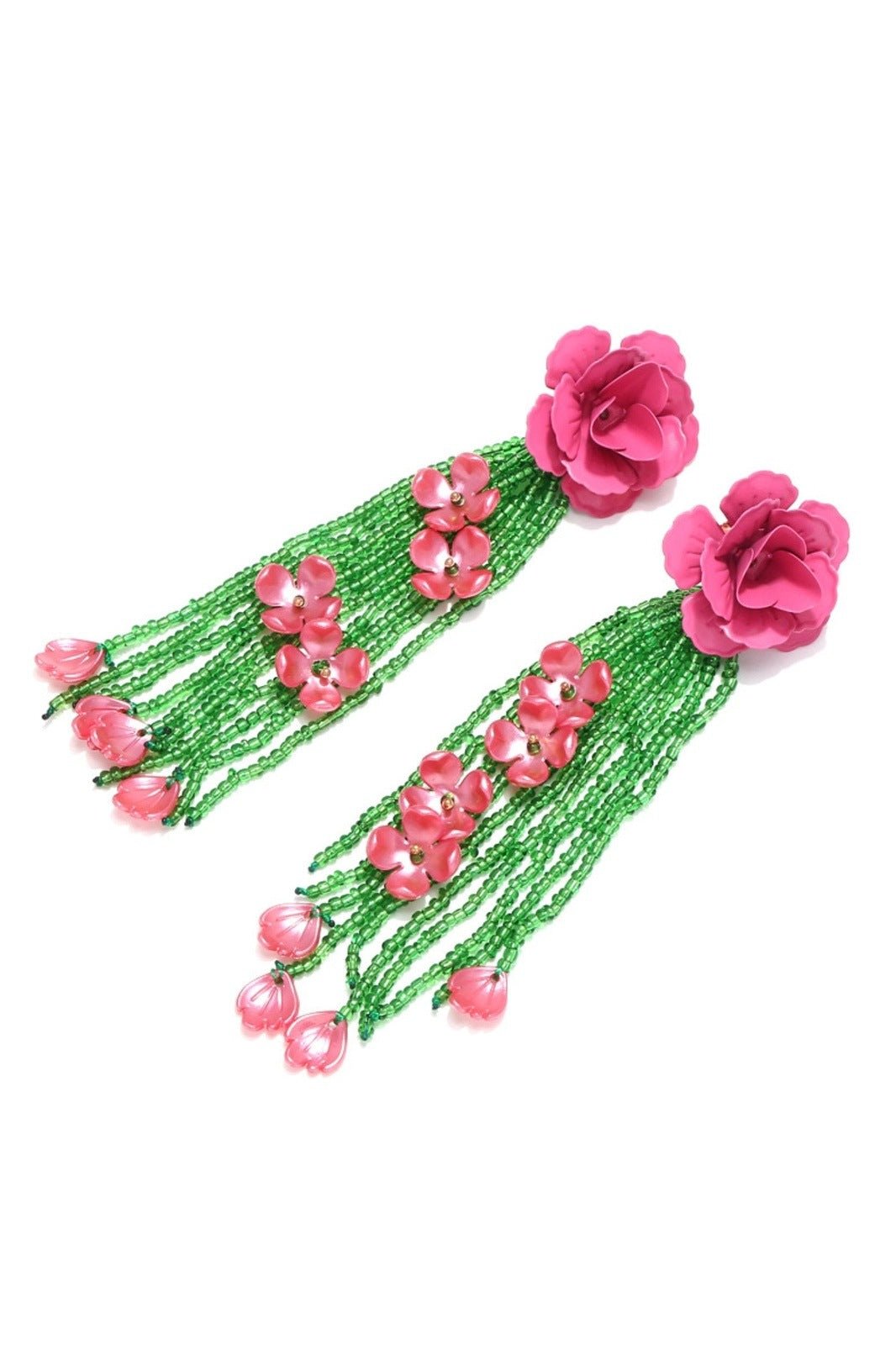 Donna Flower Tassel Earrings