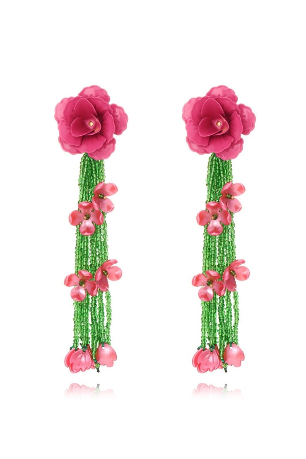 Donna Flower Tassel Earrings-Sunfere