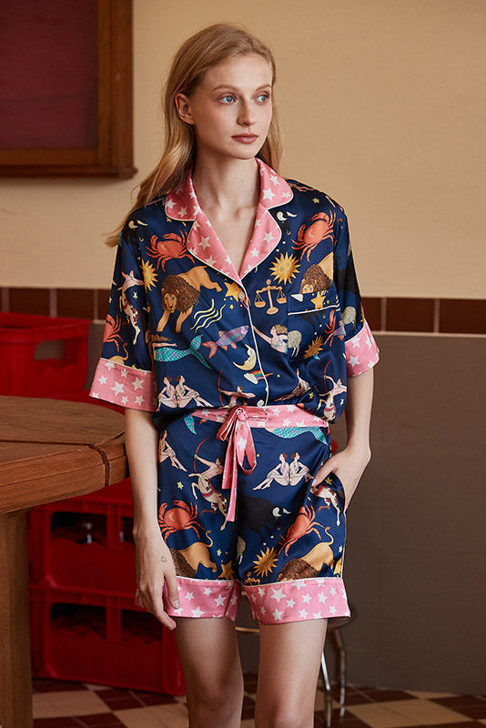 Pyjama-Set mit Ketten-Print