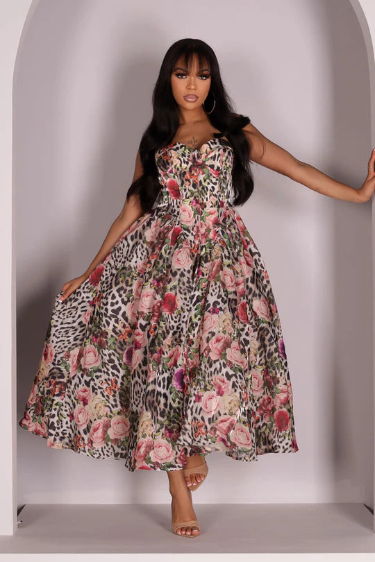 펠리스 벌룬 슬리브 플로럴 팬츠 세트