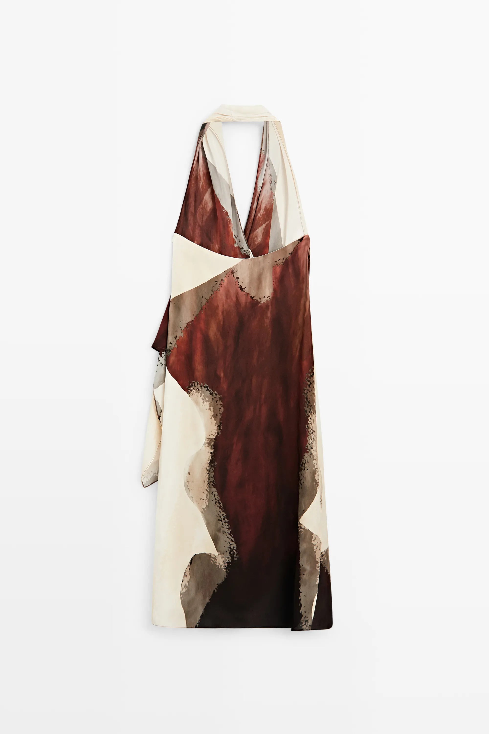 Minimalistisk kunsttryk halter midi-kjole