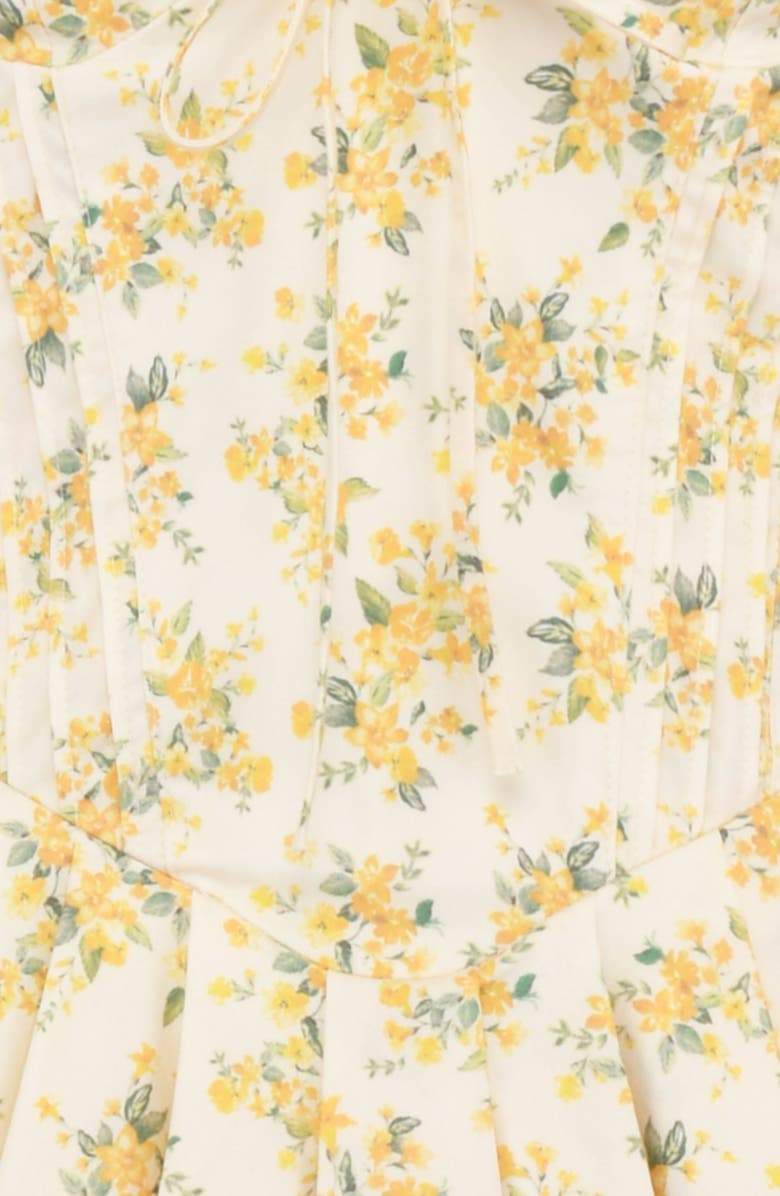 Emily Floral V-hals korset minikjole