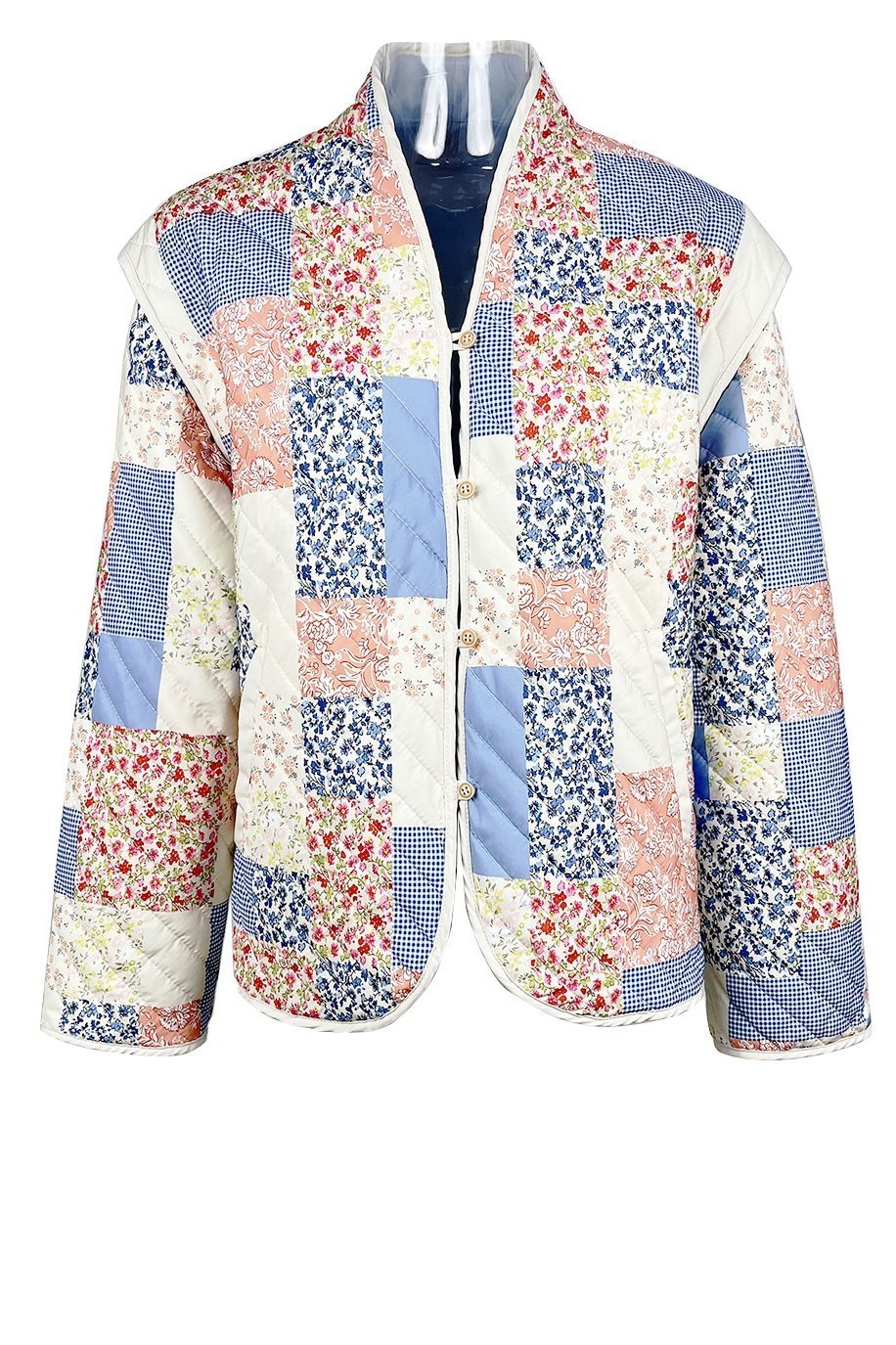 Enid gedréckt Convertible Quilted Jacket