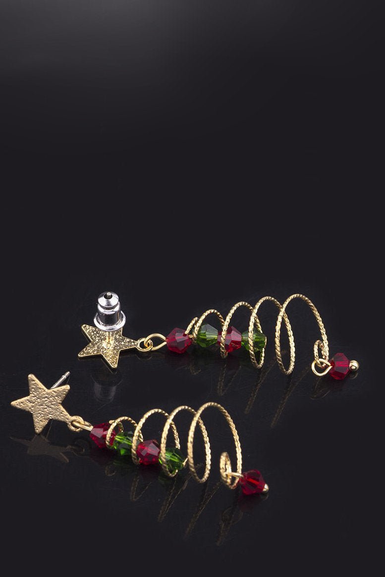 Boucles d'oreilles pendantes en forme de sapin de Noël Eudora