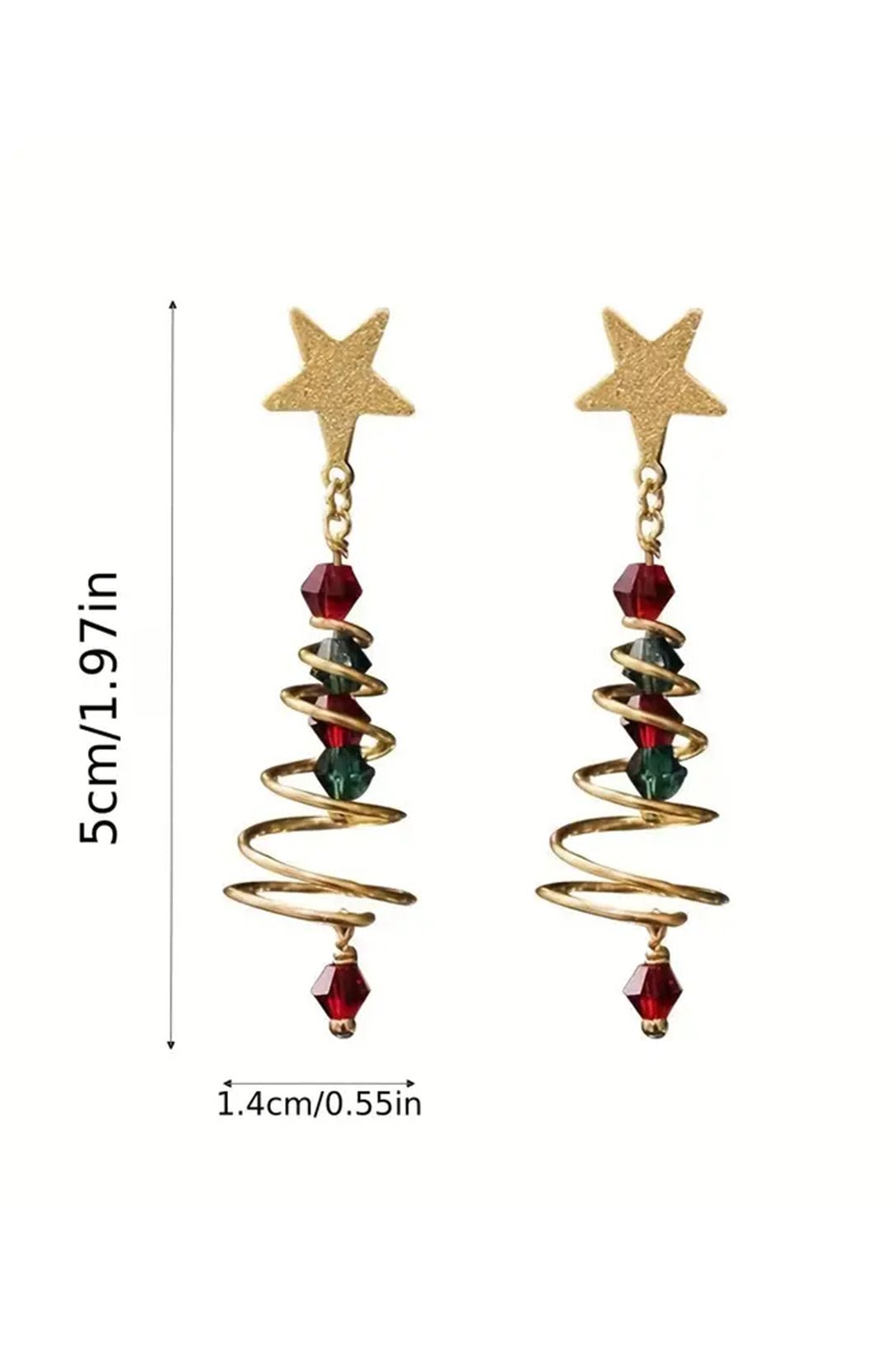 Boucles d'oreilles pendantes en forme de sapin de Noël Eudora