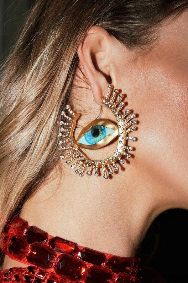 Exaggerated Eye Shaped Earrings-Sunfere