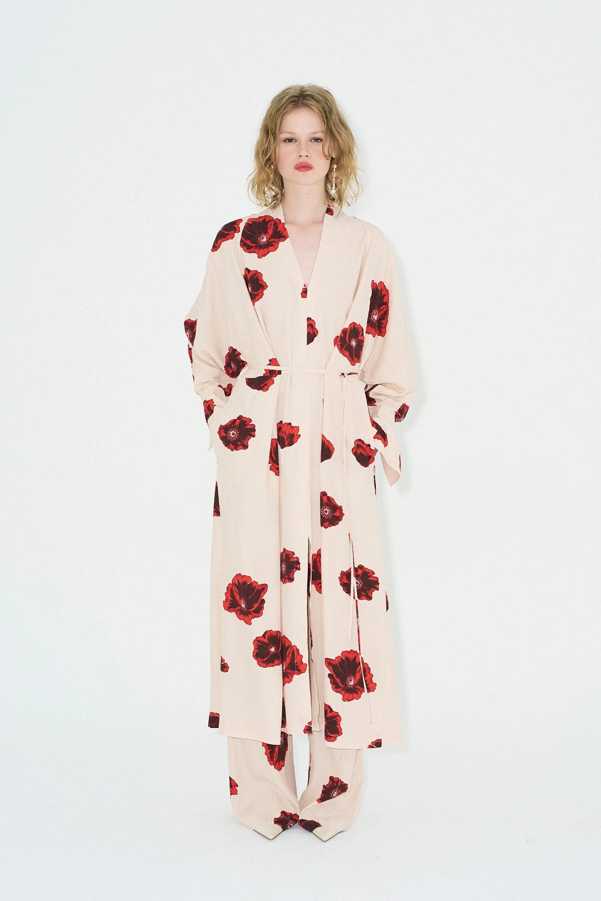 Sahara Print Kimono Kleid - Coquelicot