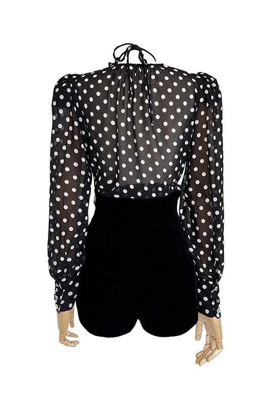 Gilda Polka Dot Langermet Bluse