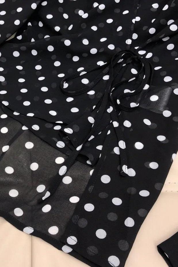 Gilda Polka Dot Langermet Bluse