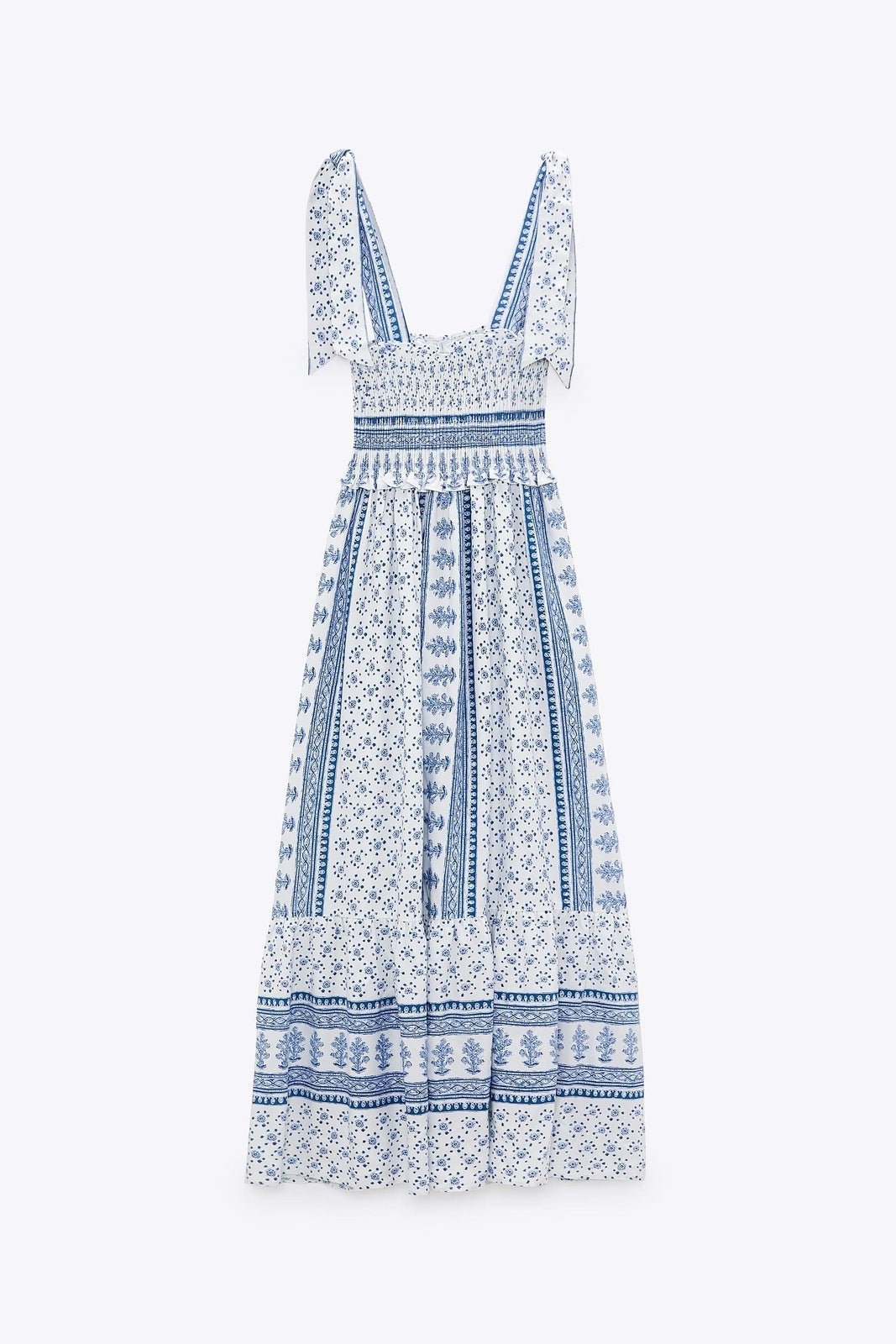 Sukienka midi Helga Printed Shirred Strap