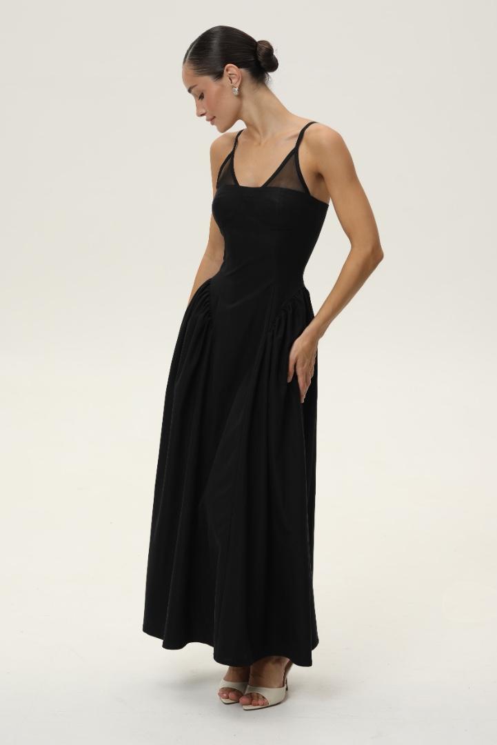 Sheer Spaghetti Strap Maxi Dress