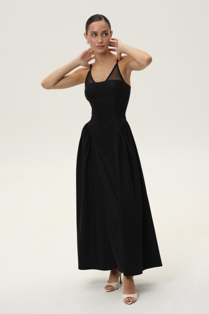 Sheer Spaghetti Strap Maxi Dress
