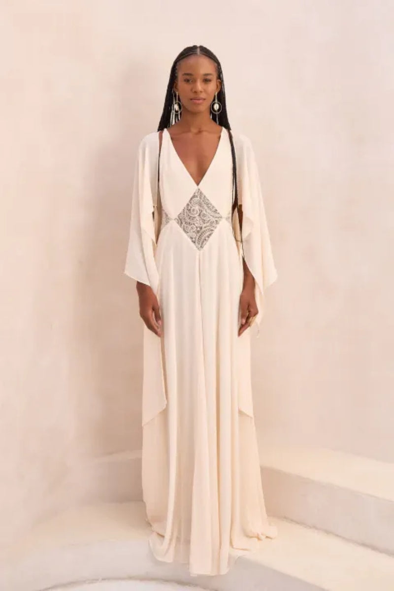 Lace Hollow Back Maxi Dress