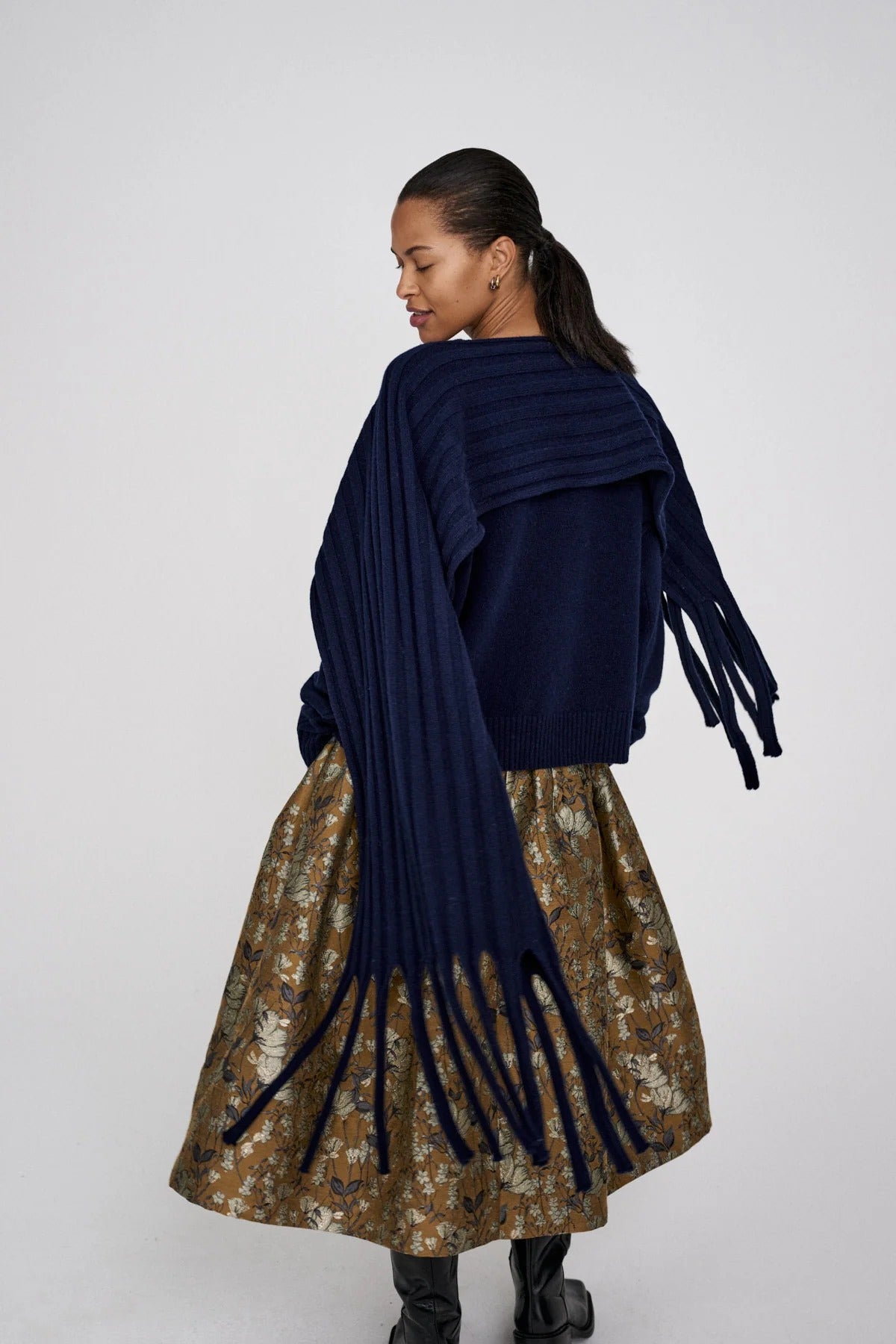Jacquard Midi Skirt | Golden Combo