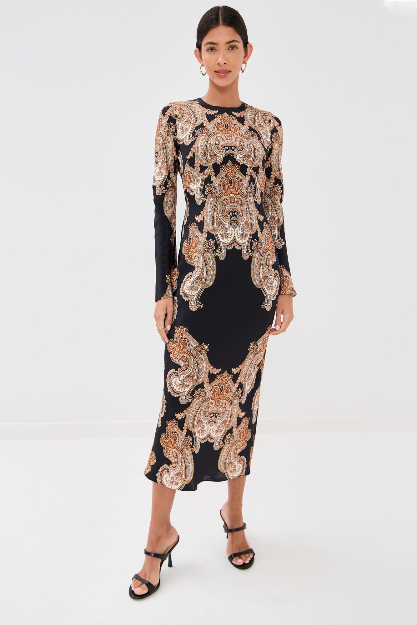 Vintage Paisley Print Maxi Dress