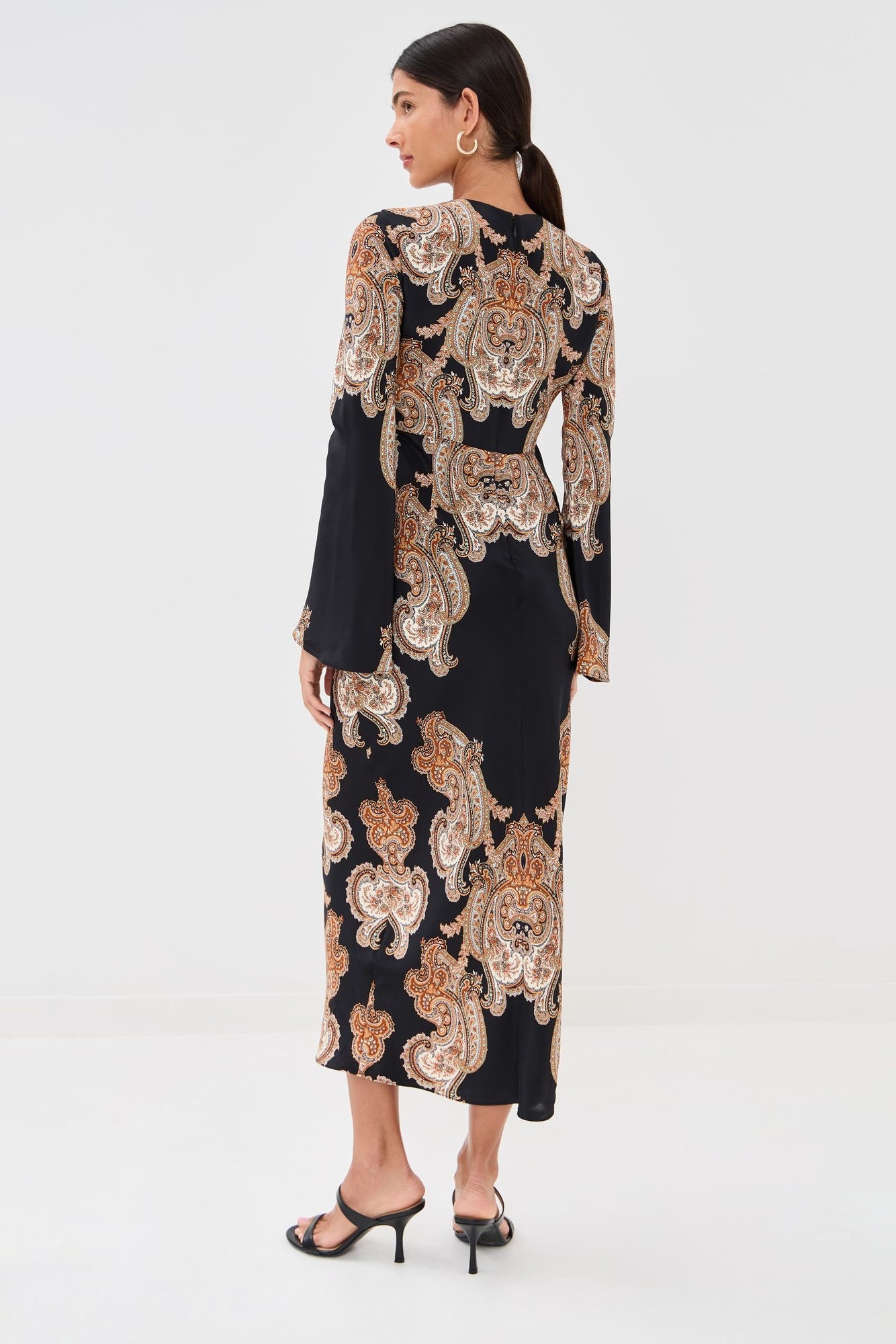 Vintage Paisley Print Maxi Dress