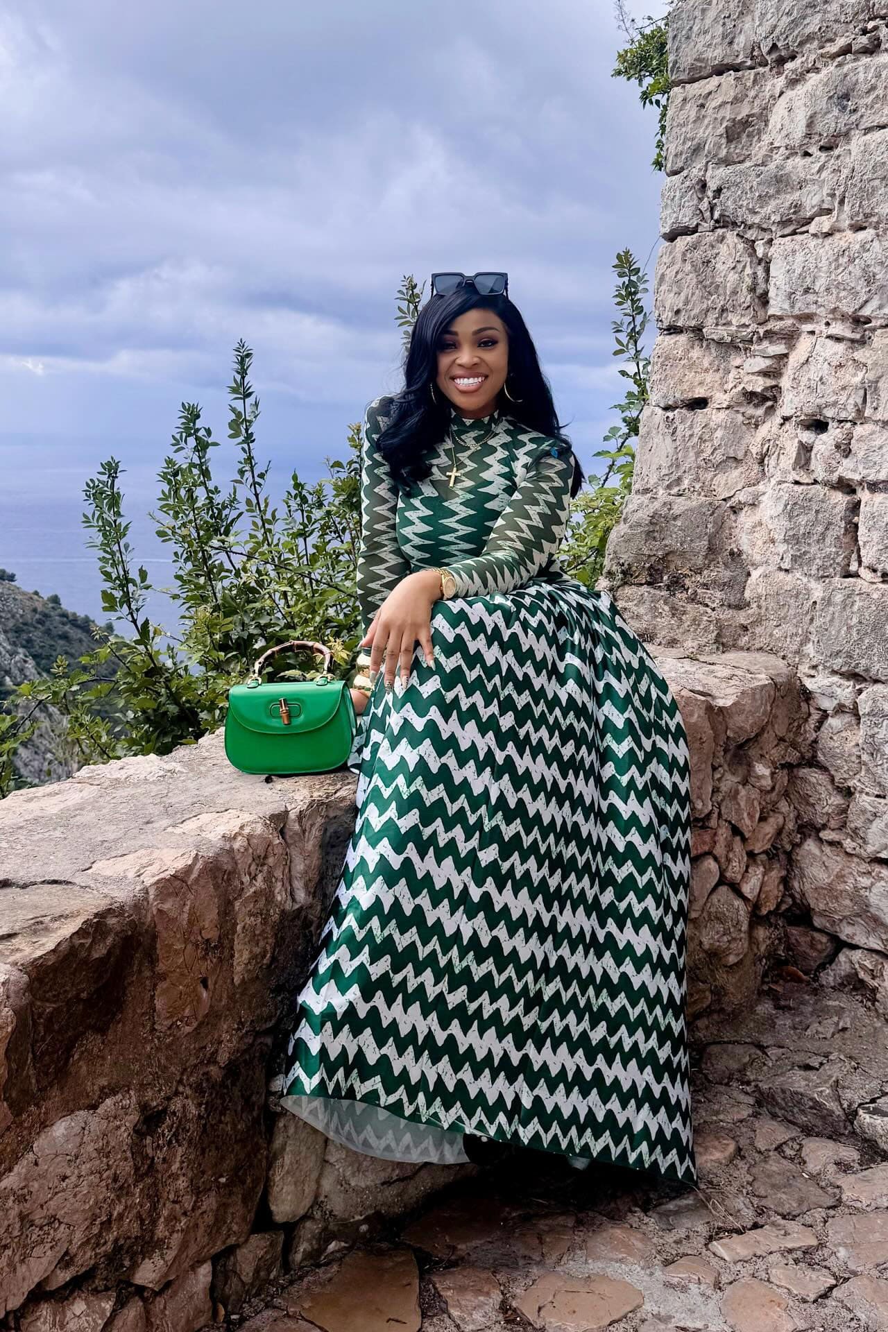 Zigzag Monte Carlo Maxi Dress