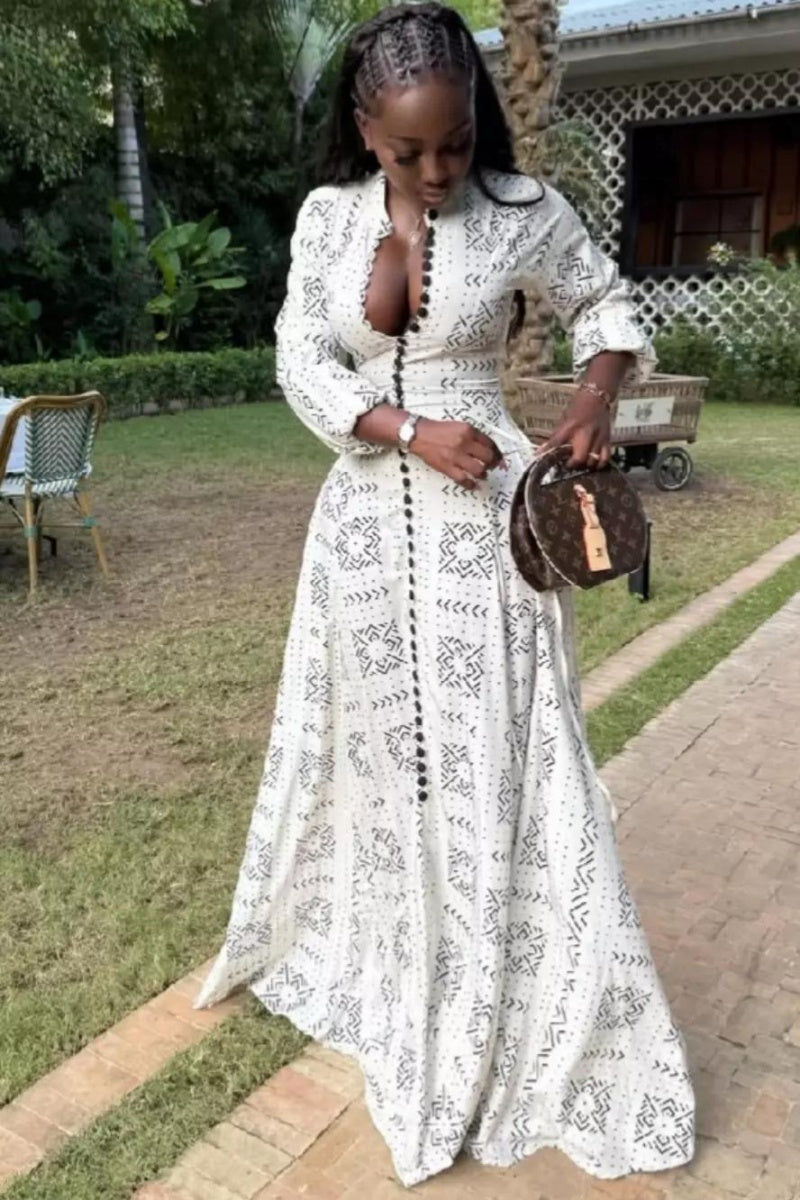 Plaid Button-Down Maxi Dress