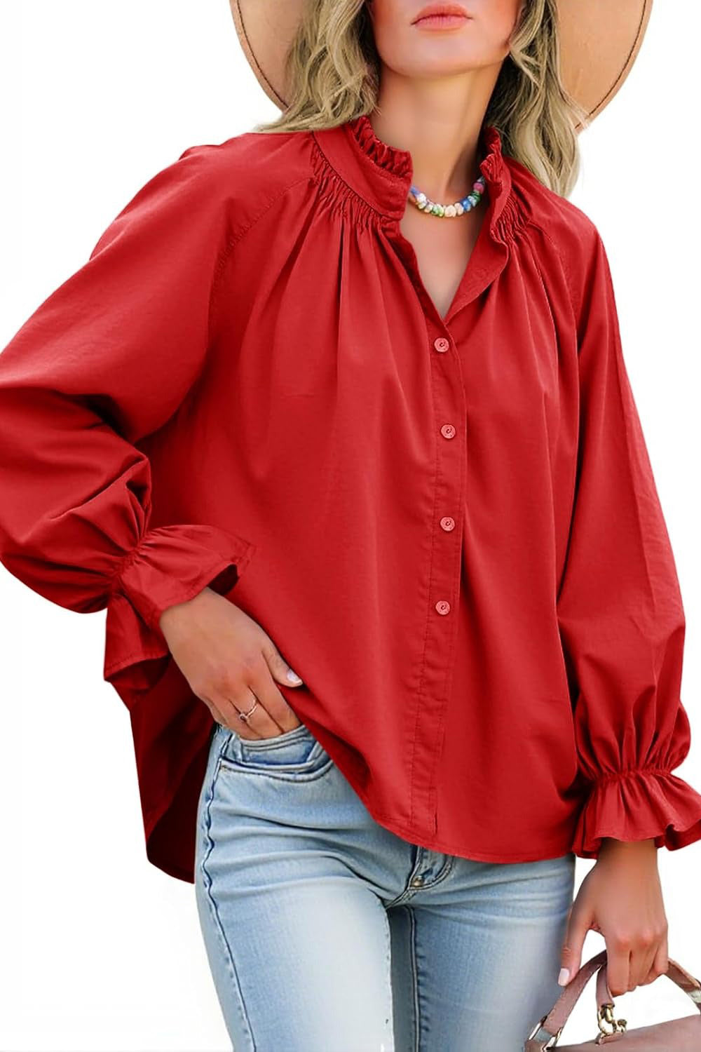 Puff Long Sleeve Button Down Shirt