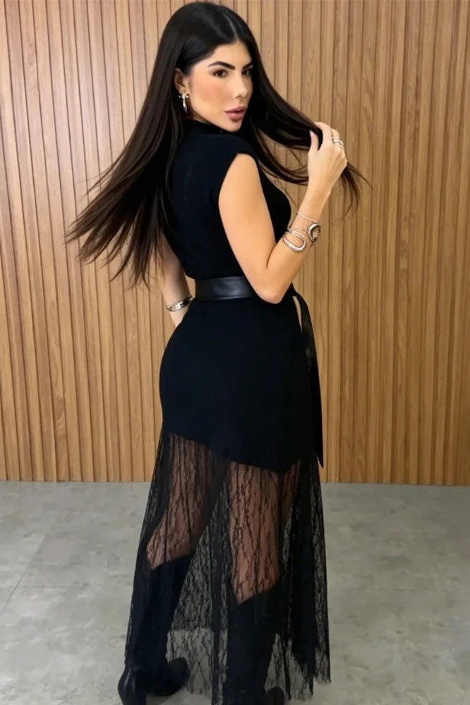 Faarweg Blummemuster Tie-Front Bauchtop