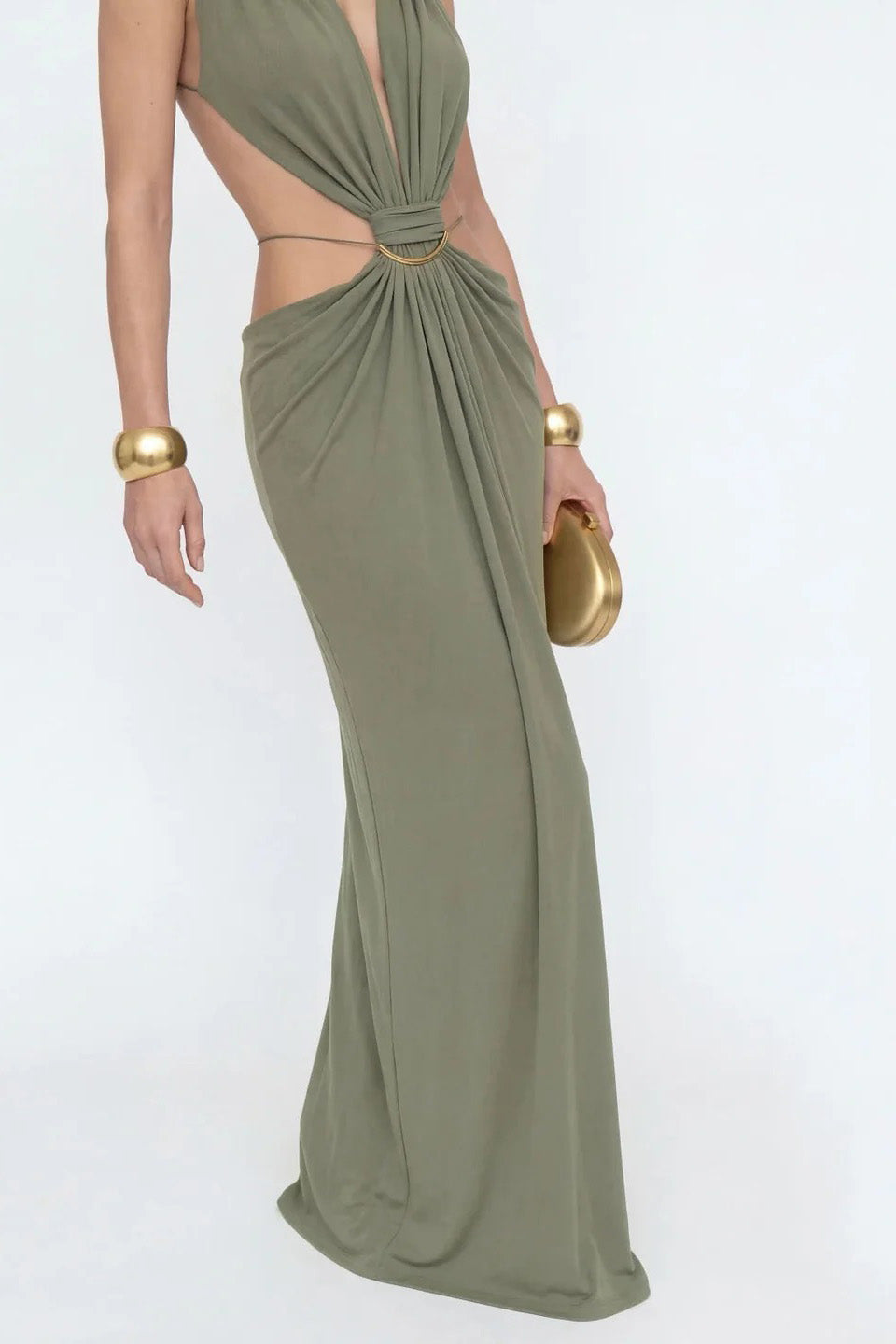 Vestido midi de encaje bordado con brezo