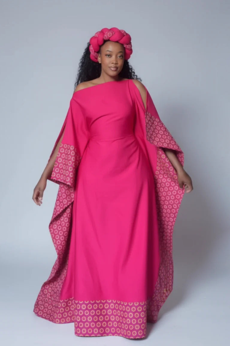 Statement One-Shoulder Flowy Maxi Dress