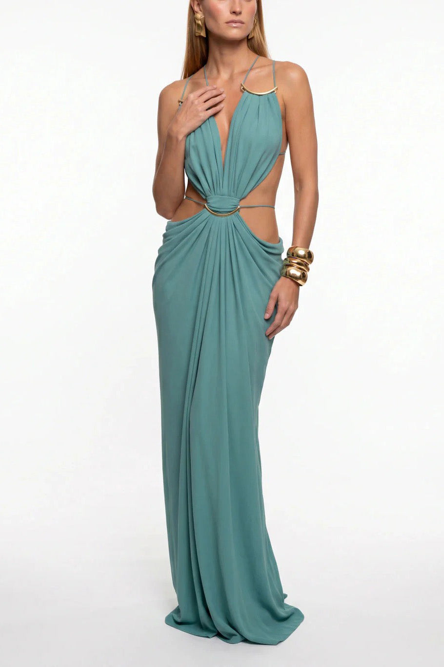 Vestido midi de encaje bordado con brezo