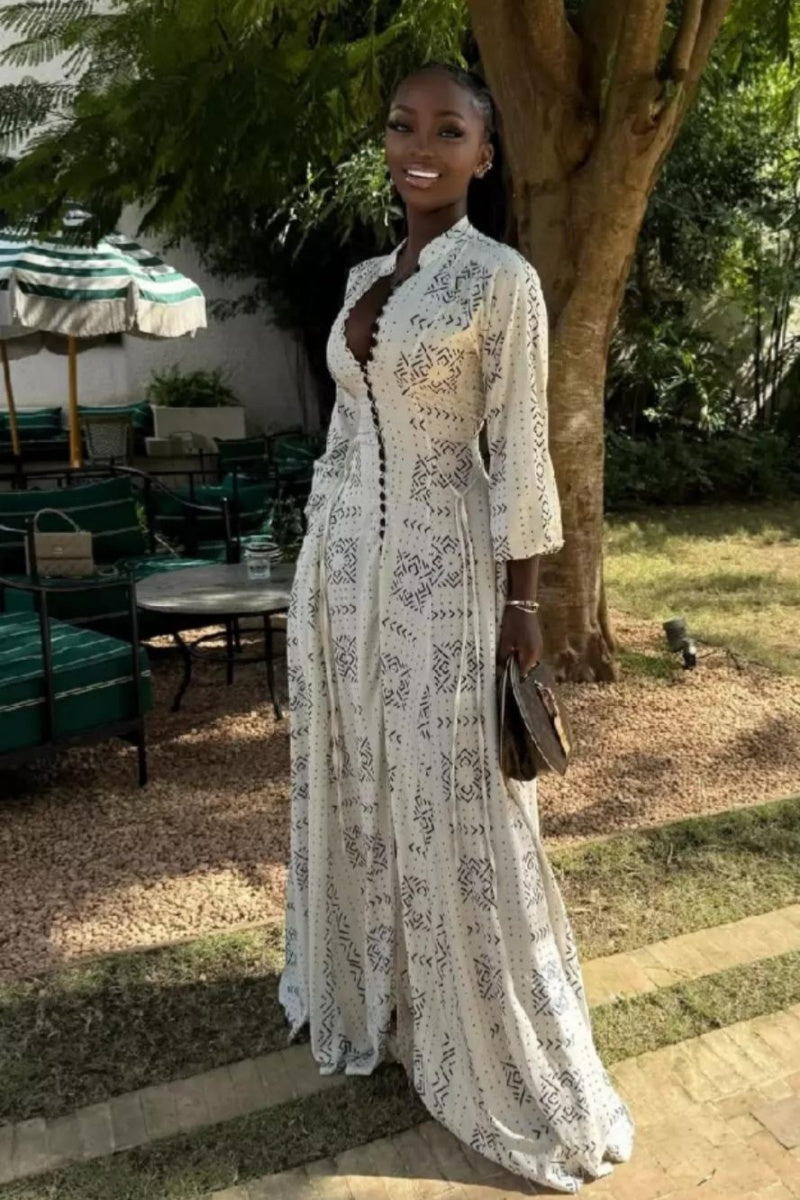 Plaid Button-Down Maxi Dress