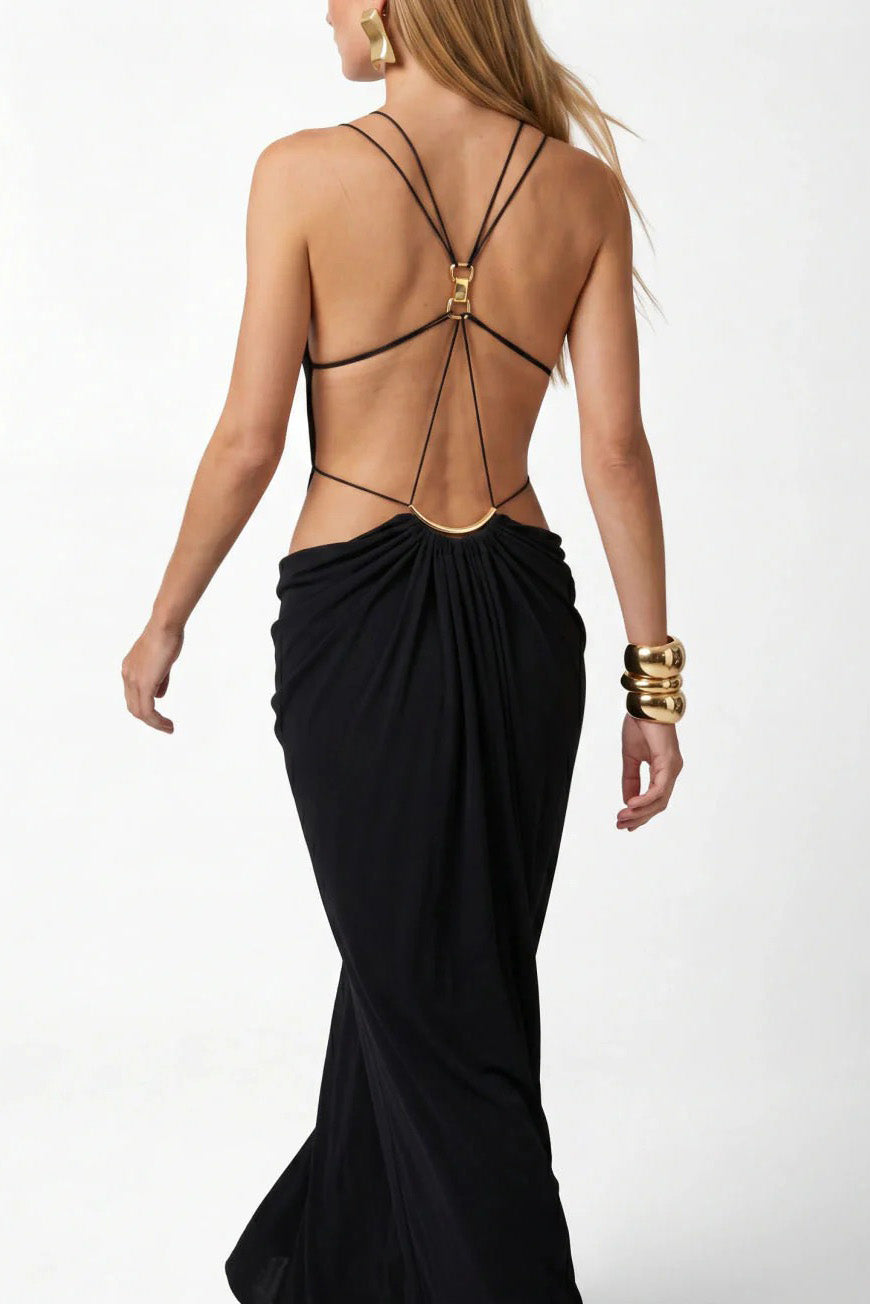 Vestido midi de encaje bordado con brezo