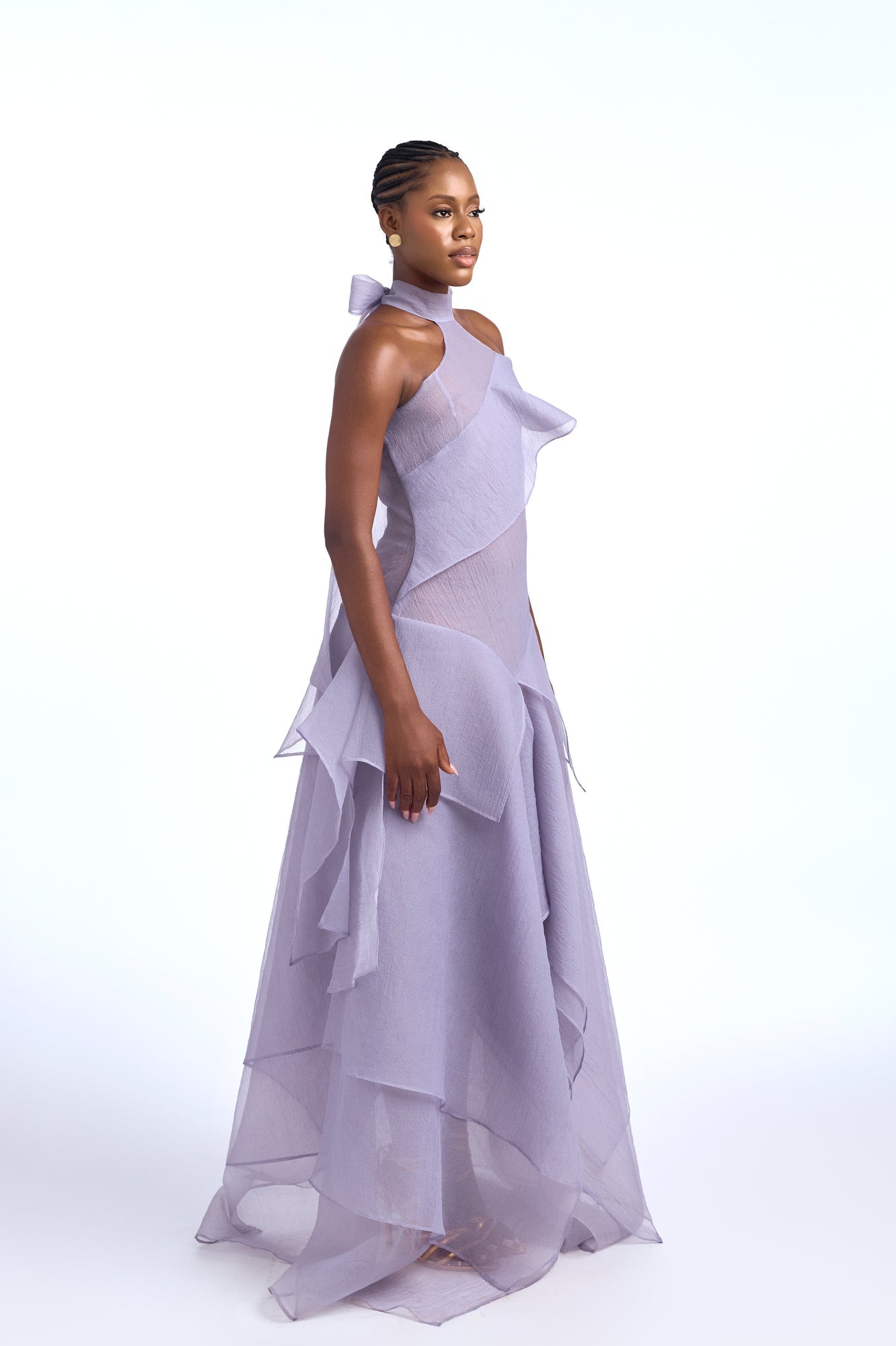 فستان ماكسي بطبقات مع فيونكة أريدا