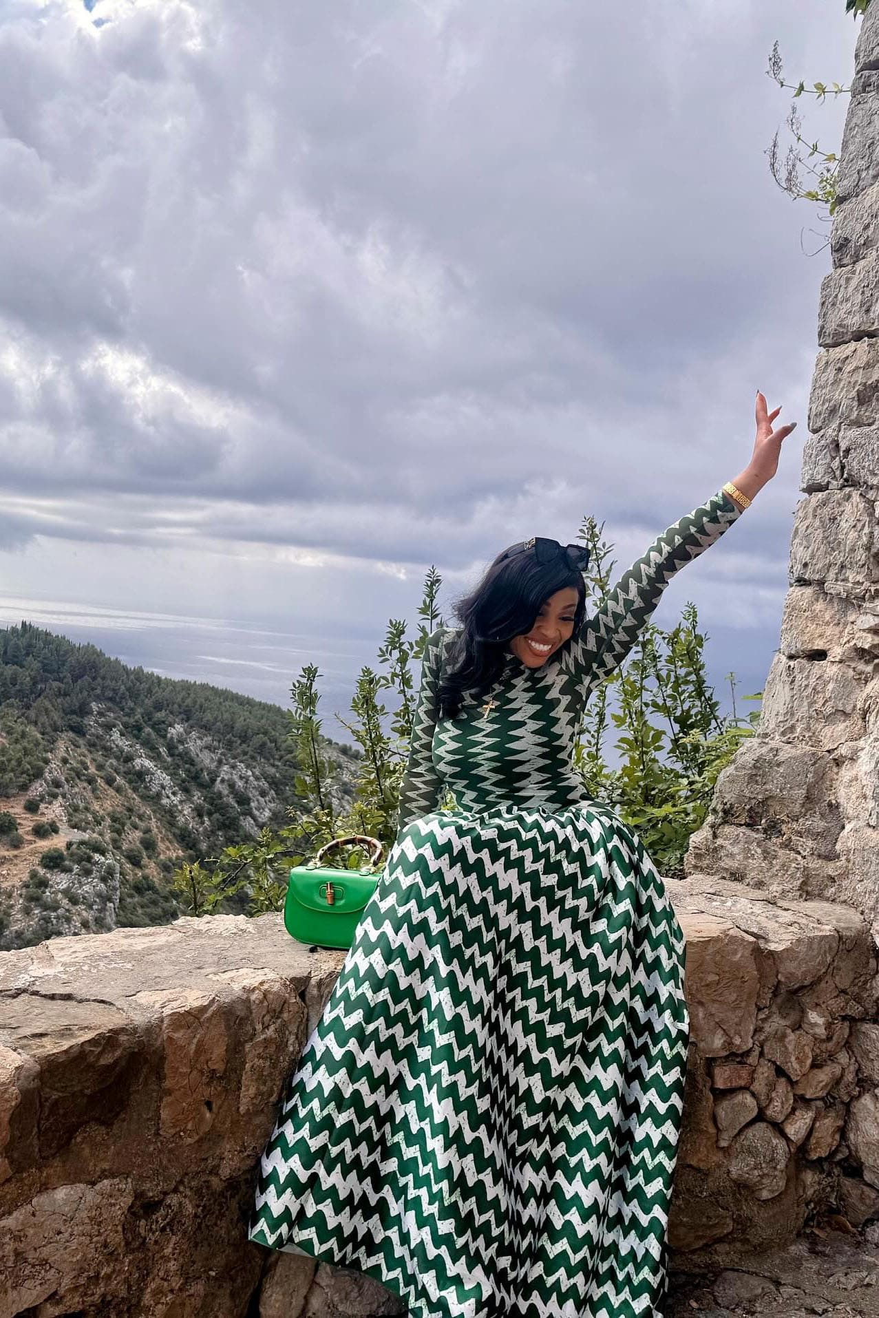 Zigzag Monte Carlo Maxi Dress