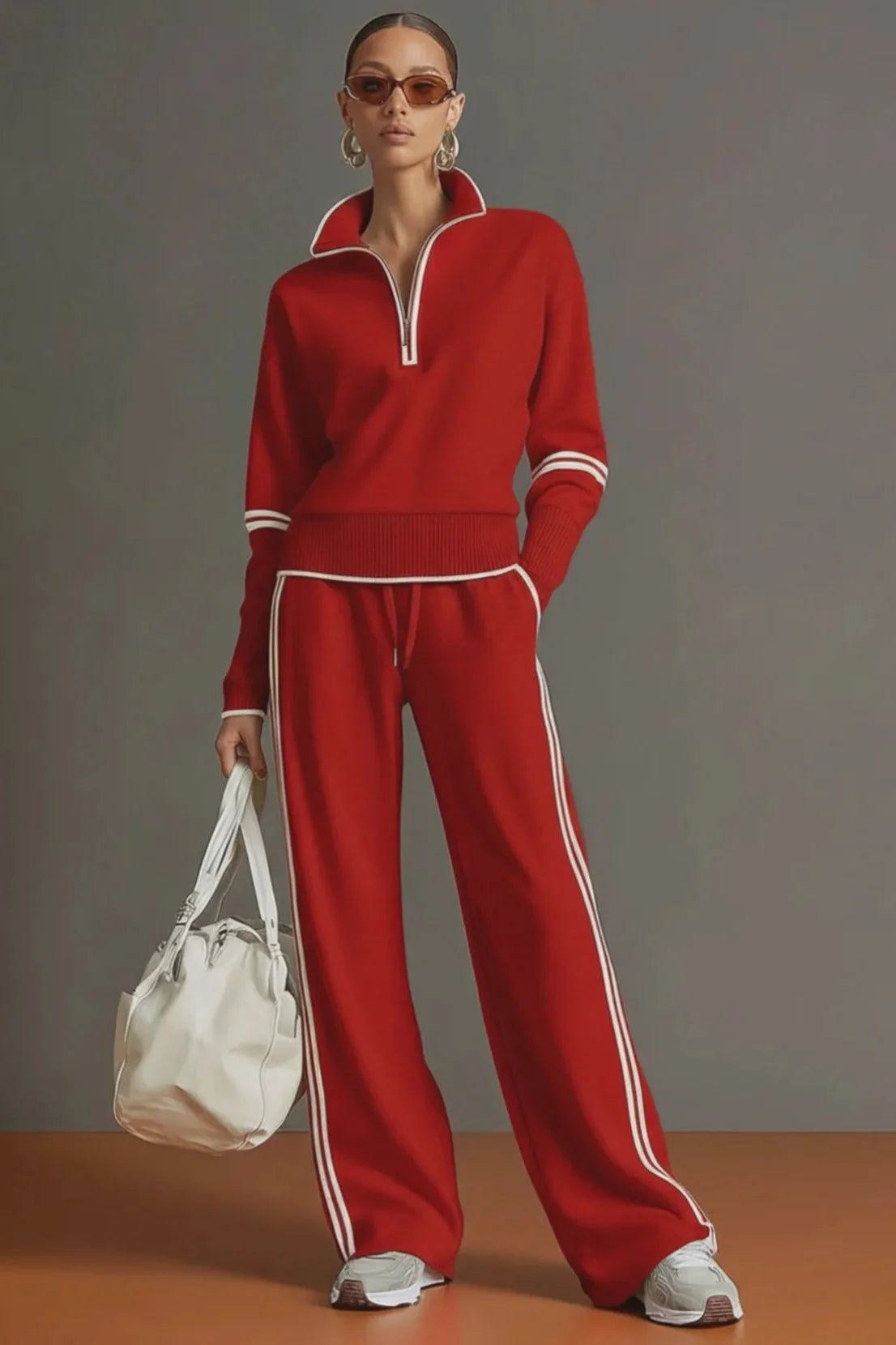 Retro sportlechen Half-Zip Webbing-Set