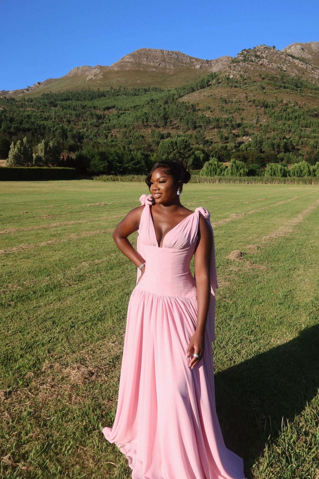 Blush Pink Korsett-Ballkleed