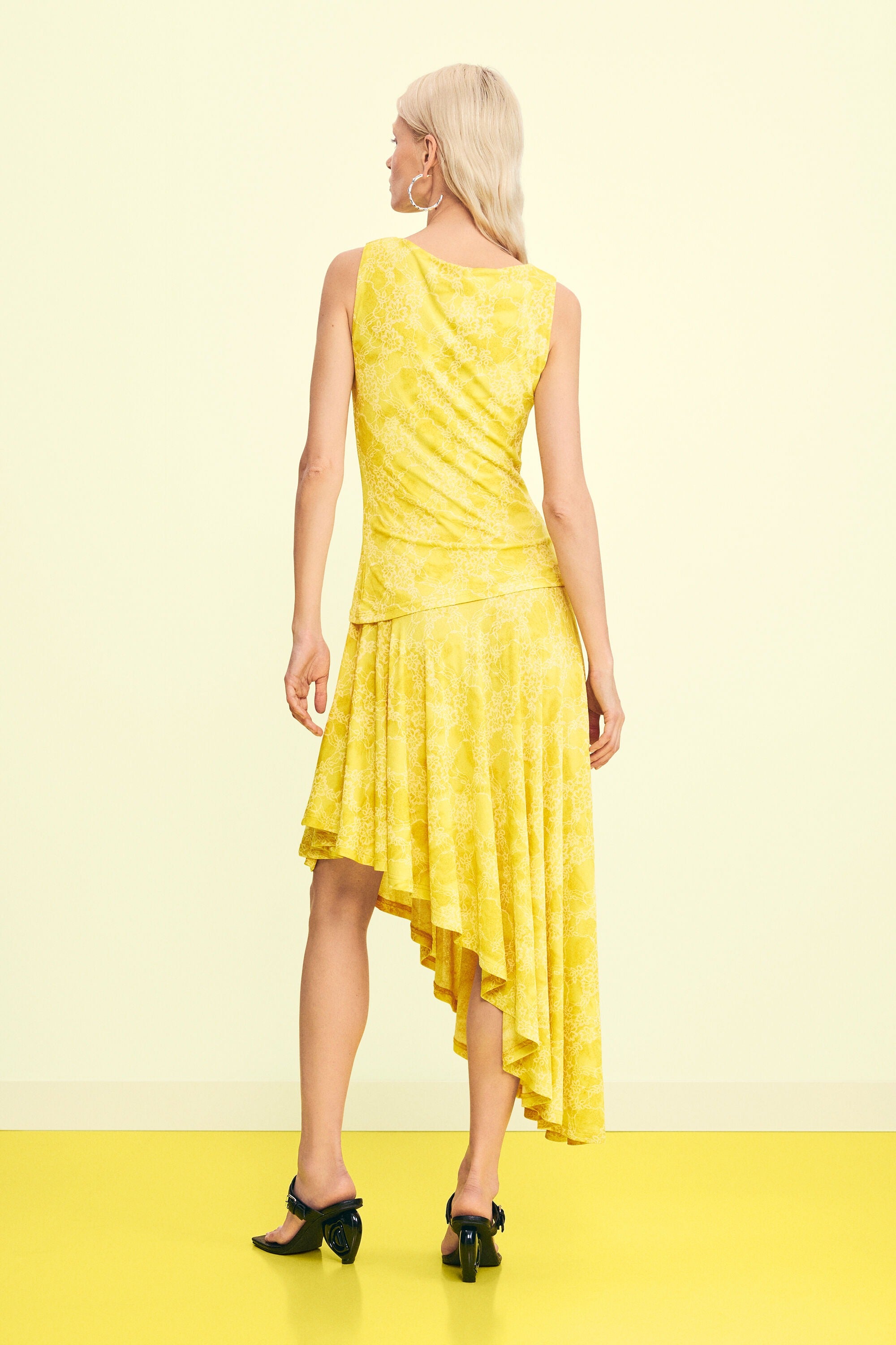 Jacquard Asymmetrical Midi Dress