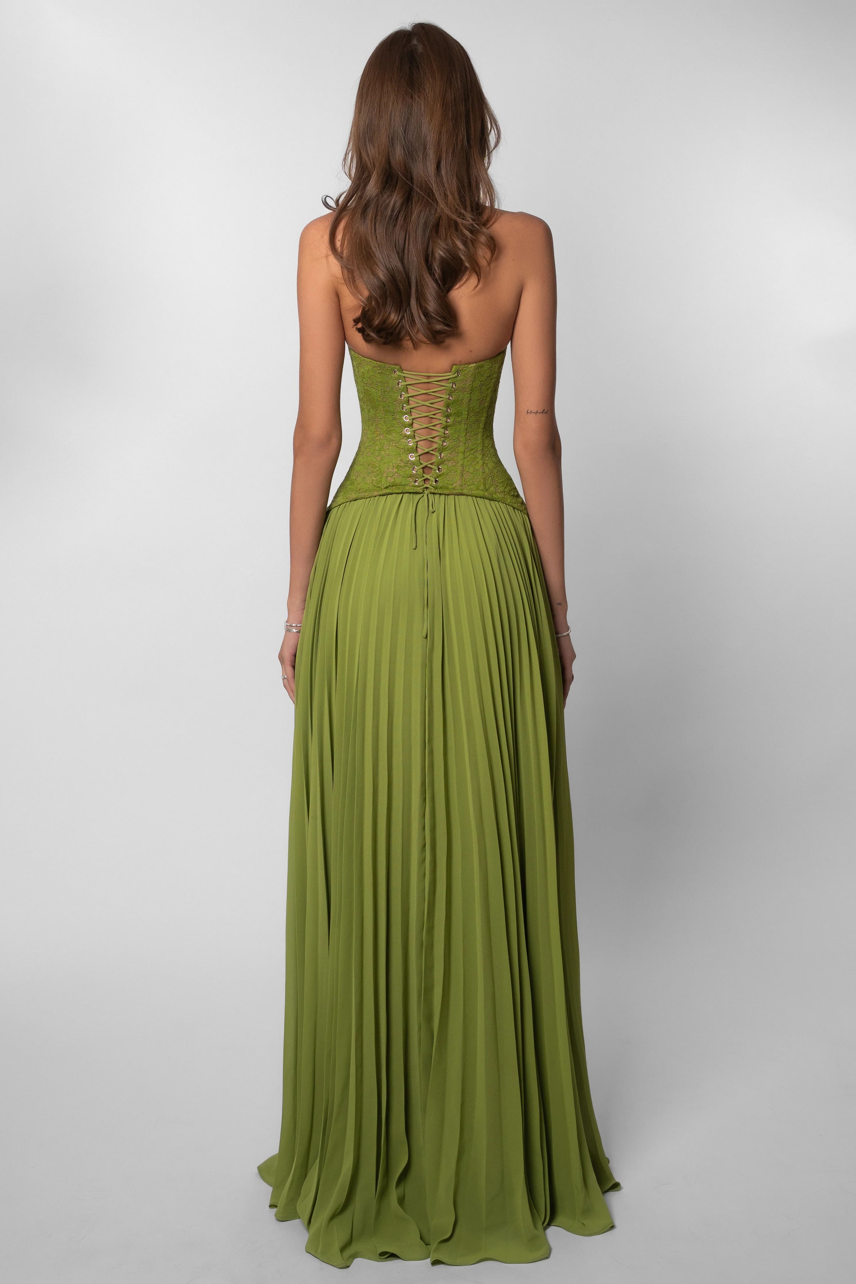 Matcha Green Halter Neck Formal Maxi Dress