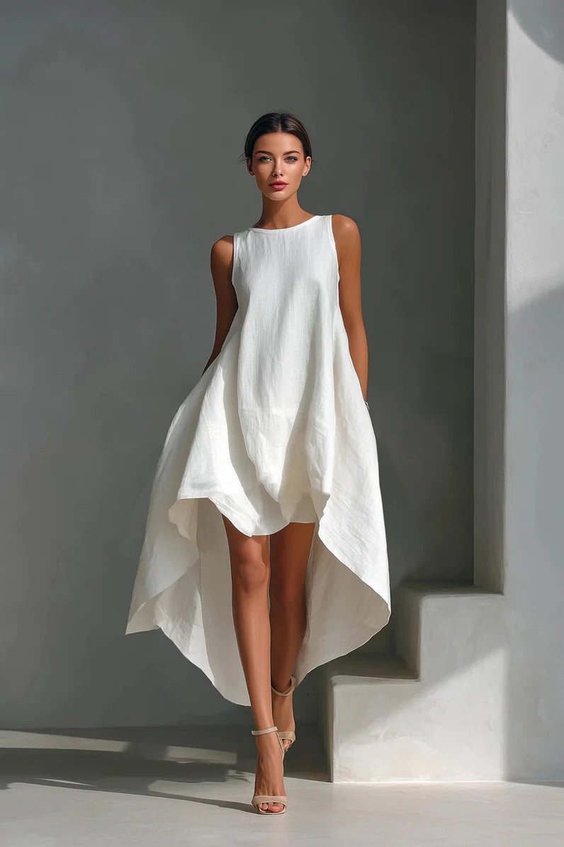 Vestido corto de encaje con mangas acampanadas de ante sintético
