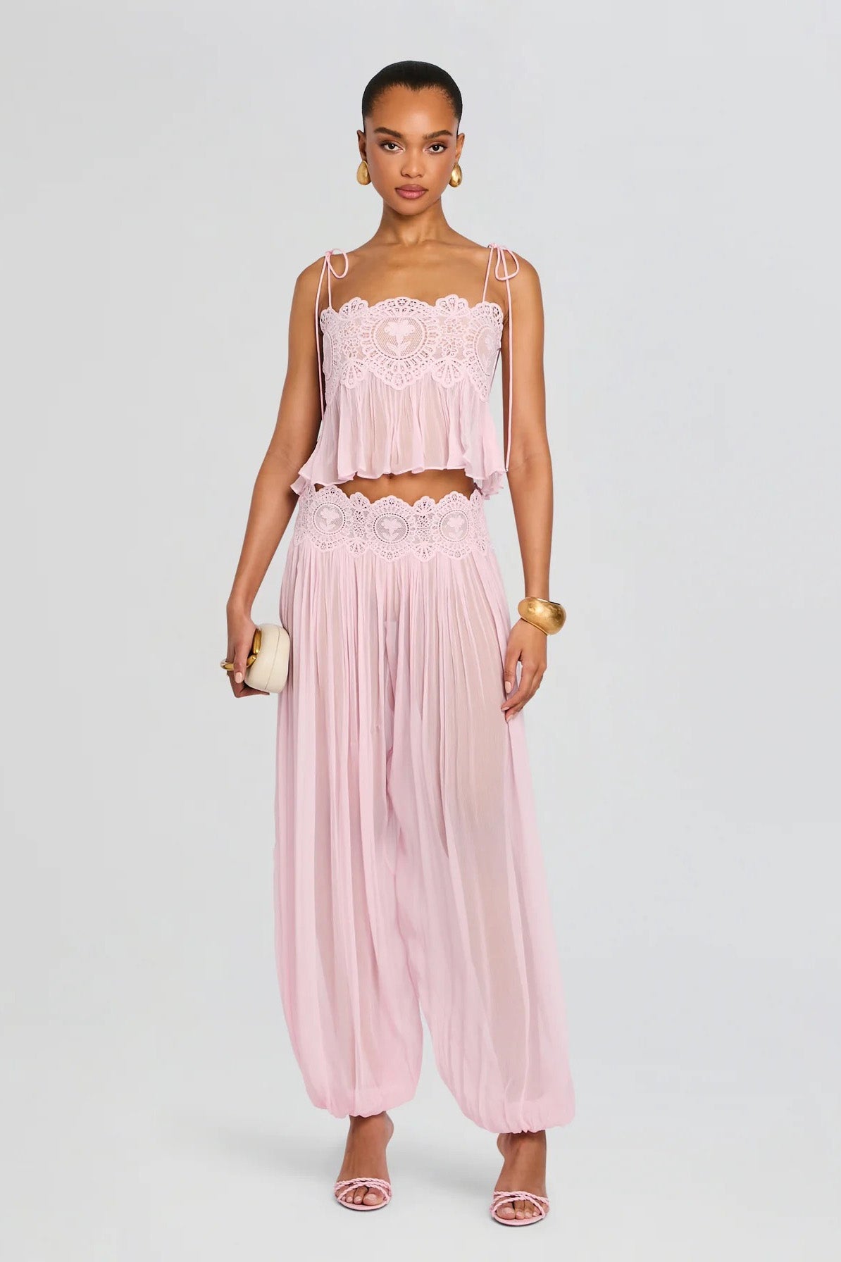 Rosa Spëtz-Babydoll Crop-Top