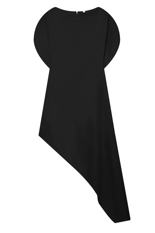 Vestido midi rojo estructurado moderno