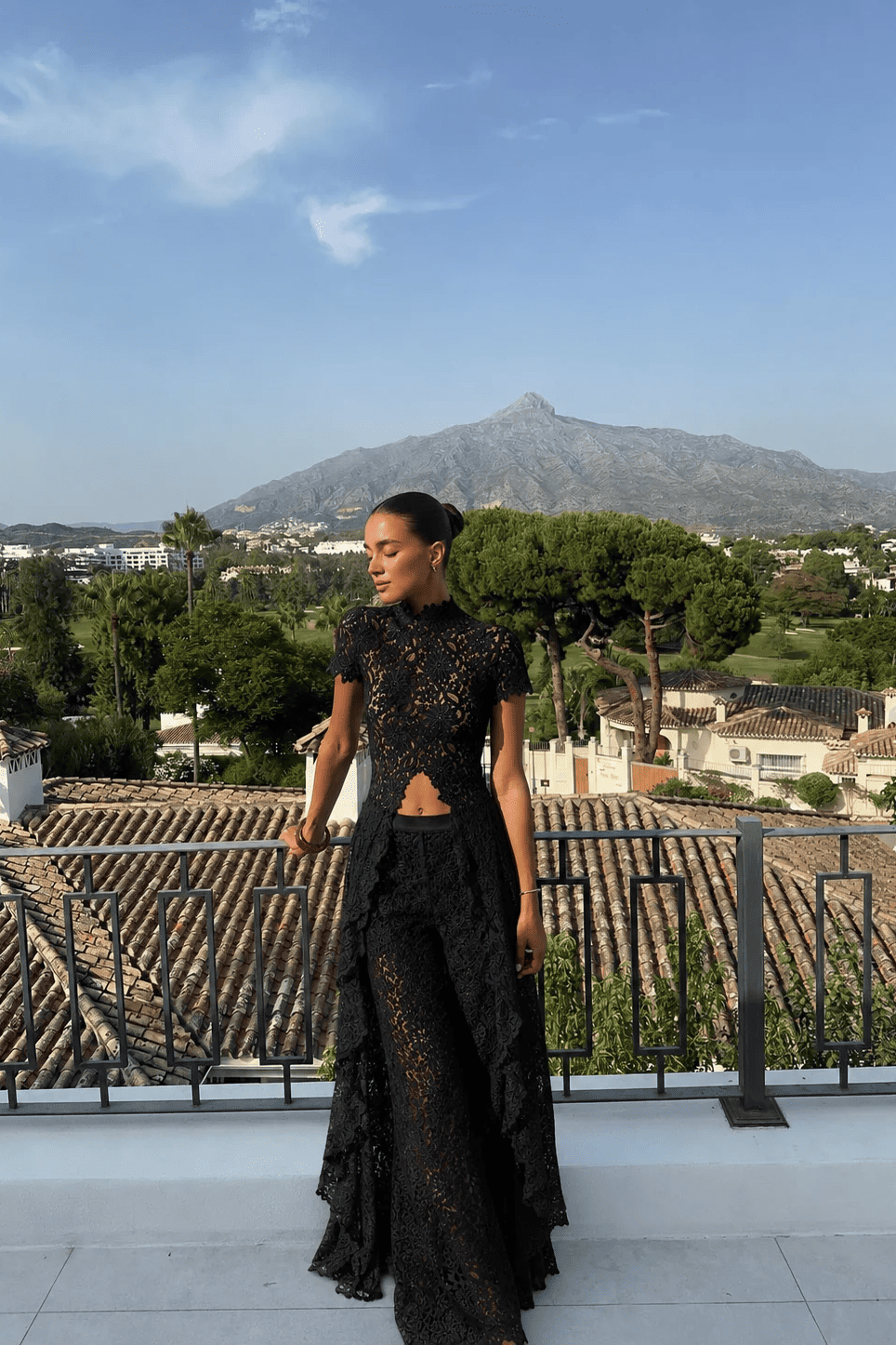 Sheer Cropped Lace Top