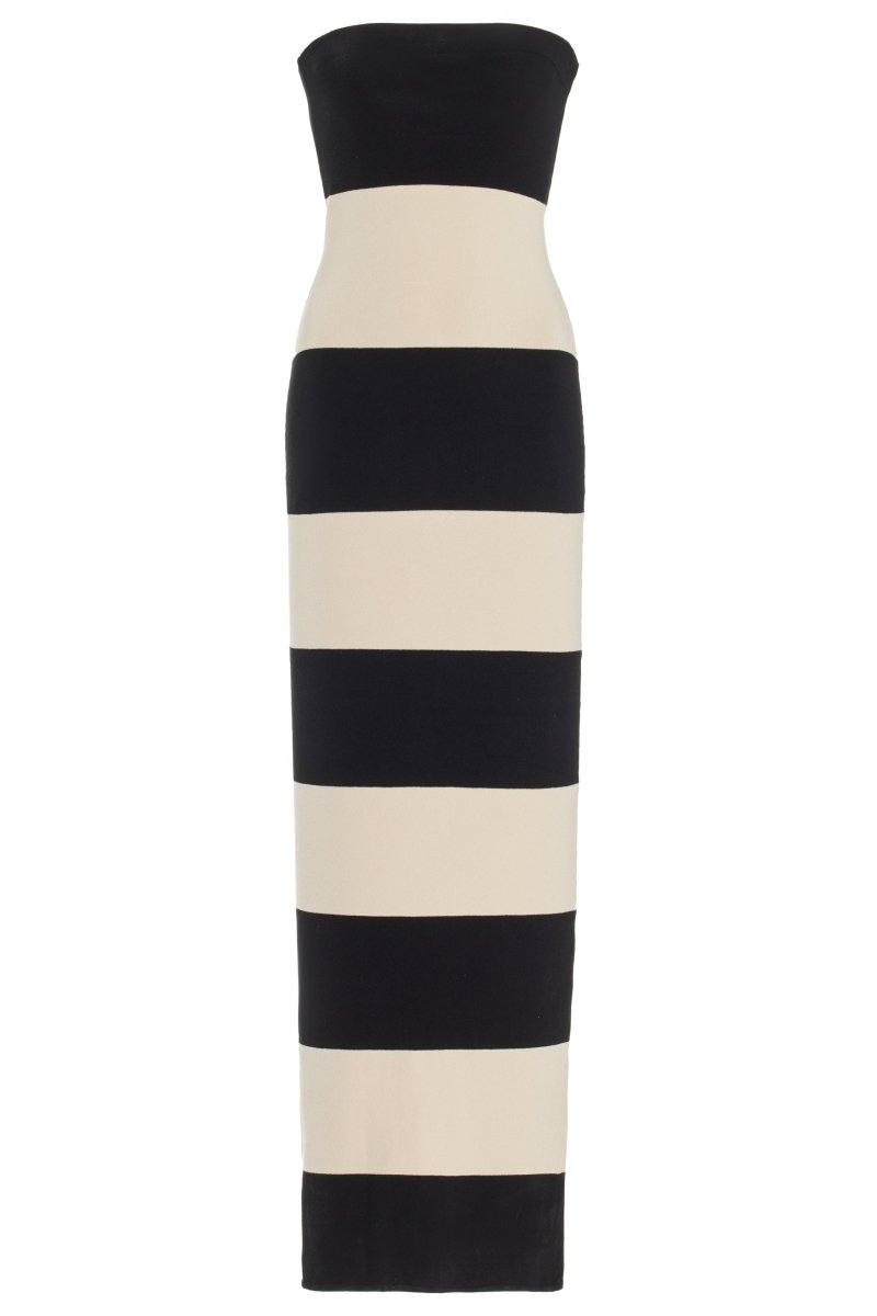 Sukienka dzianinowa Joanne Strapless Stripes Midi