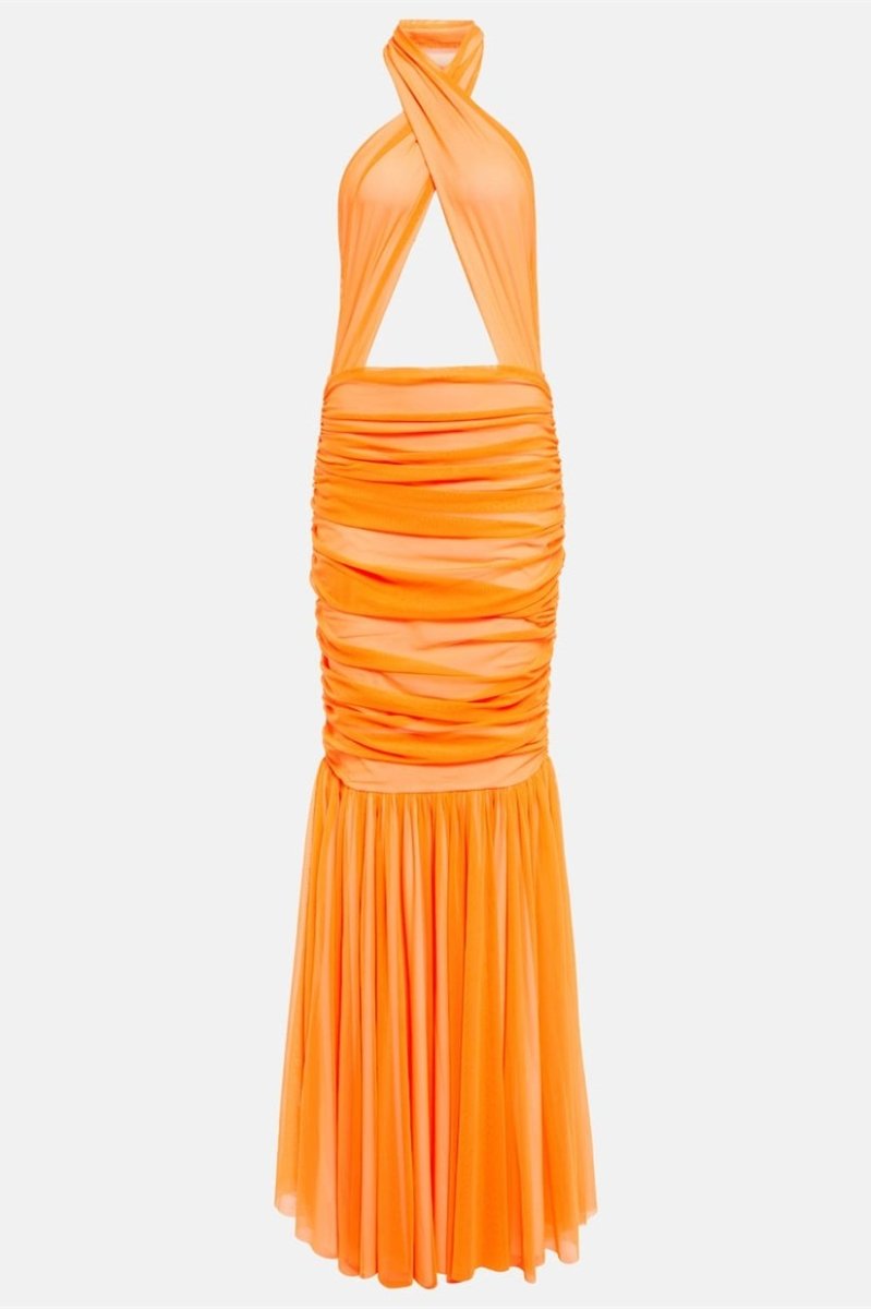 Jodie Cross Halter Neck Maxi-jurk