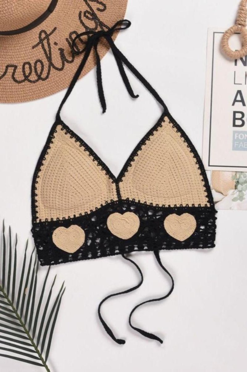 Josie Crochet Heart Bra Top