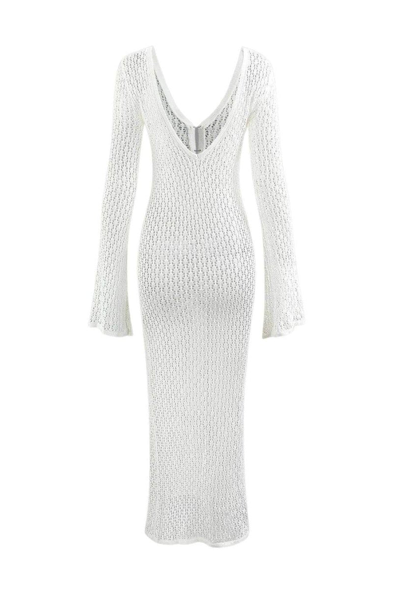 Josie V-Hals Ausgeschniddene Knit Maxi Kleed