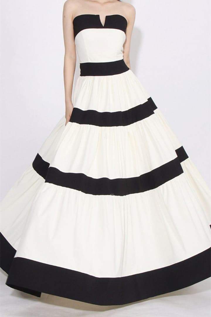 dresses - Karen Colorblock Bowknot Maxi Dress - SD00606212946 - White - S - Sunfere