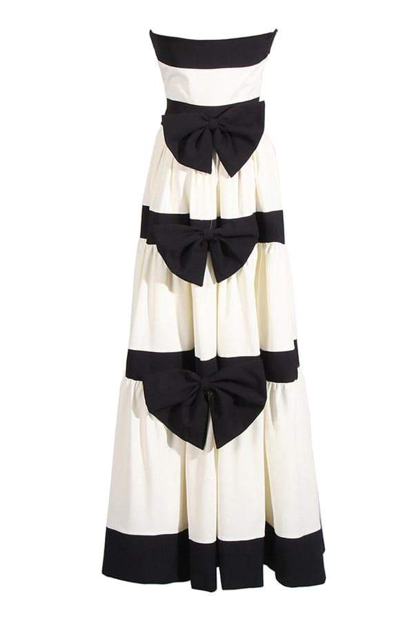 Rochie maxi Karen Colorblock Bowknot